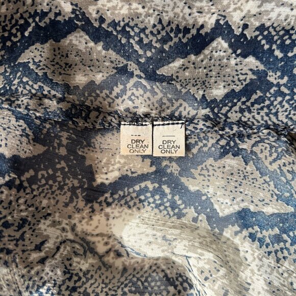 Bella Tu by Gopi Vaid Sheer Beaded Tunic Top S Snake Print Blue Resort Boho - Picture 3 of 6